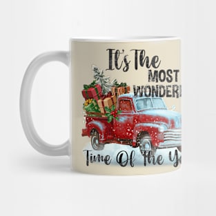 It’s the most wonderful time of the year , rustic old truck, truck Christmas presents Mug